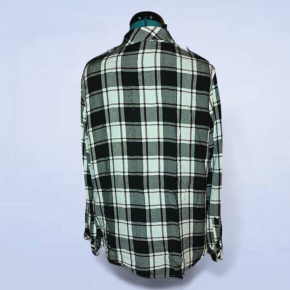 Sanctuary Plaid Boyfriend Shirt - Size‎ Large - Picture 2 of 6